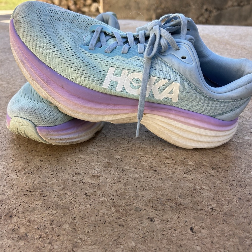 HOKA Airy Blue/Sunlit Ocean Running Shoes - Bondi 8 - US Size 9B    Walk/Comfort
